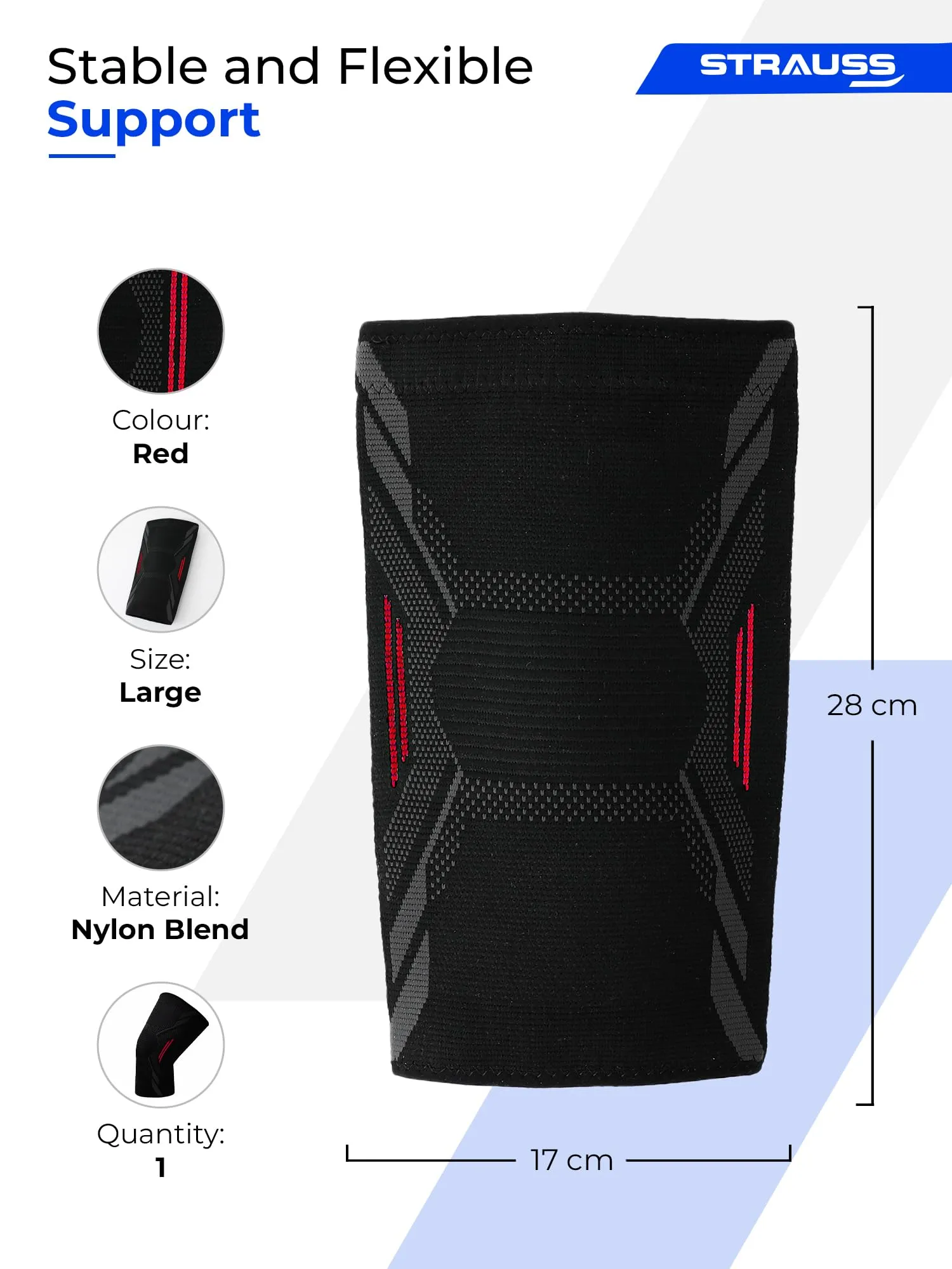STRAUSS Sports Knee Caps for Women and Men | Knee Support Cap for Joint Protection