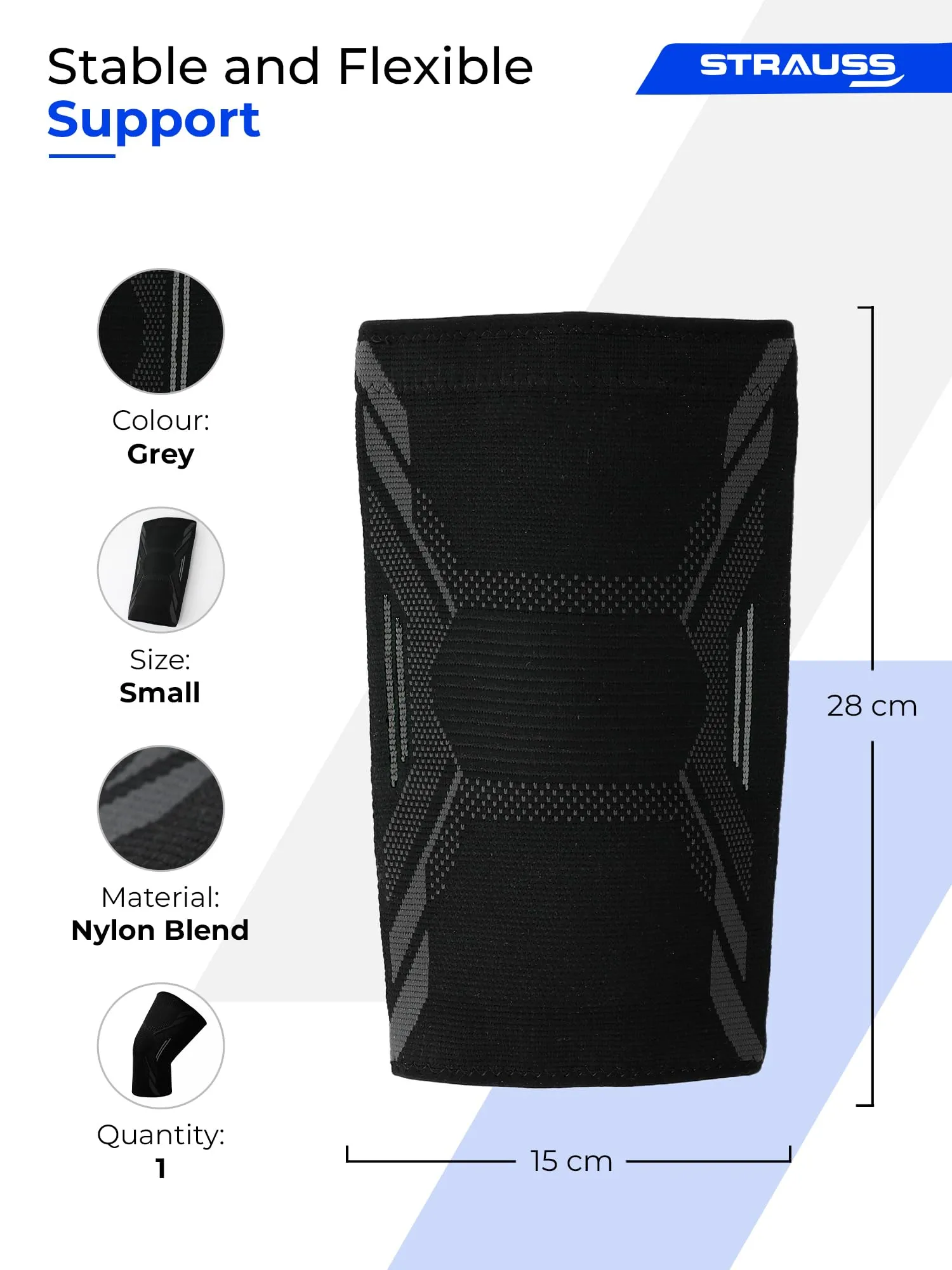 STRAUSS Sports Knee Caps for Women and Men | Knee Support for Joint Pain Relief
